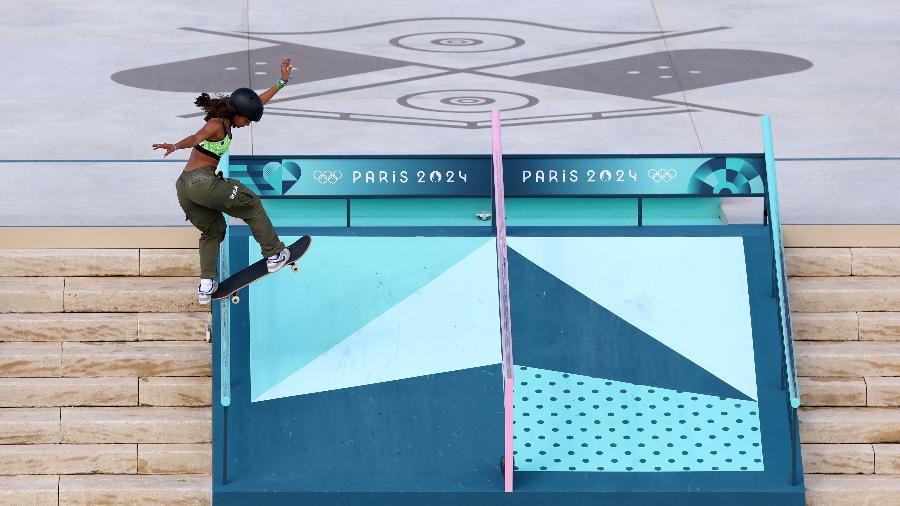 Rayssa Leal na final do skate nas Olimpíadas de Paris 2024