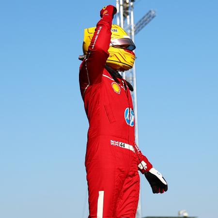 Lewis Hamilton, da Ferrari, em classificatório para a Sprint do GP da China Lewis Hamilton, da Ferrari, em classificatório para a Sprint do GP da China
