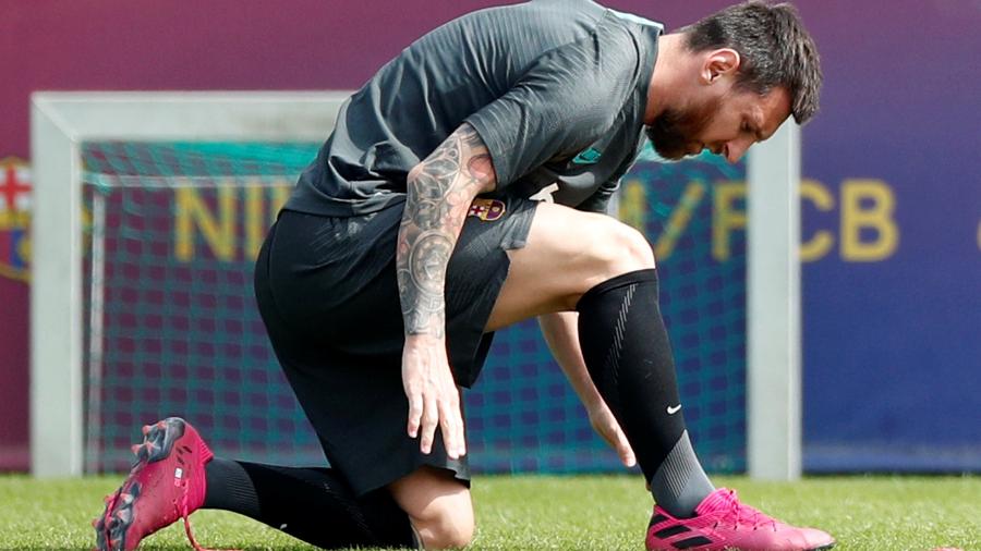 Messi durante treinamento do Barcelona - Albert Gea/Reuters