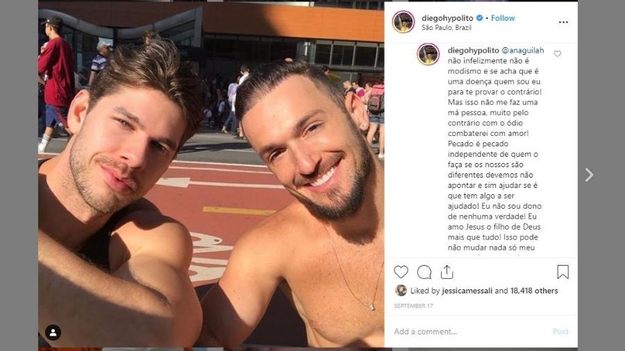 Diego Hypolito rebate comentários de seguidores no Instagram  - Reprodução 