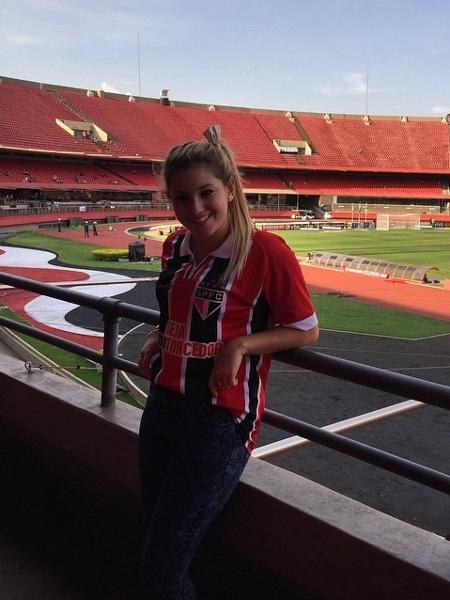 Melody Pasini, namorada de Centurión, no estádio do Morumbi - Reprodução/Instagram
