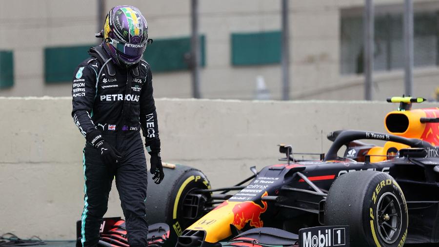 Lewis Hamilton após o Sprint Race no Grande Prêmio do Brasil - AFP