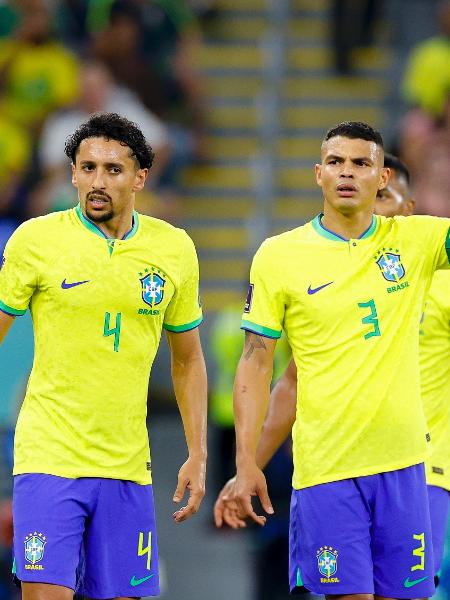 Marquinhos e Thiago Silva, zagueiros da seleção brasileira - DeFodi Images/DeFodi Images via Getty Images