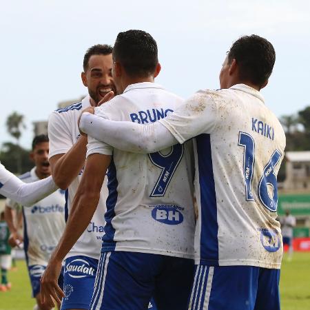 Jogadores do Cruzeiro comemoram gol de Bruno Rodrigues contra a Caldense - Wagner Silva/Cruzeiro