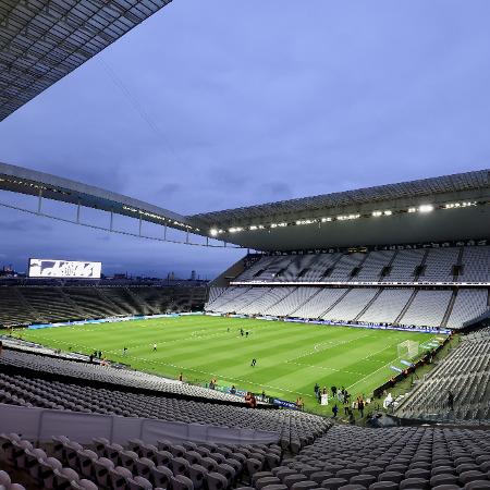 Neo Química Arena, estádio do Corinthians, antes do jogo entre Santos e Bragantino, pela semifinal do Paulistão