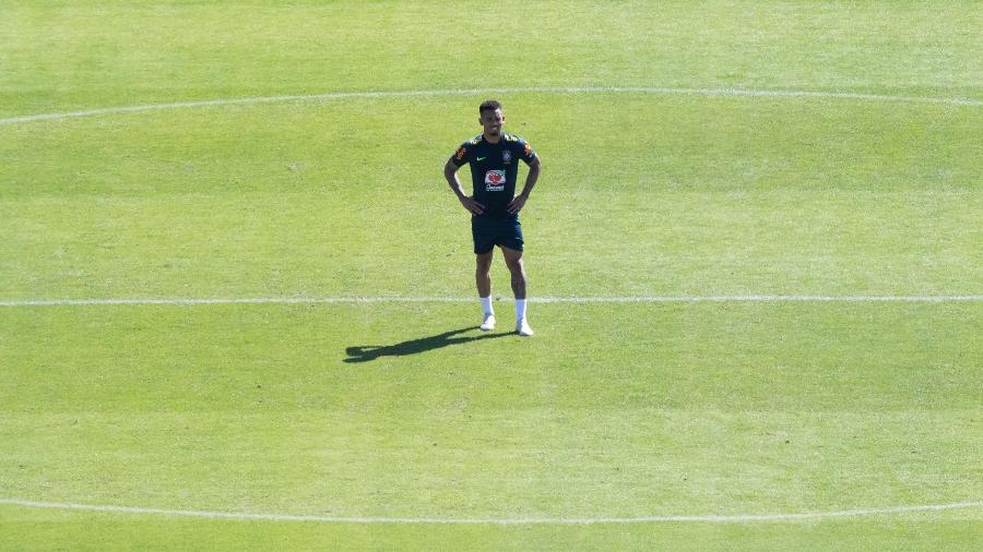 Gabriel Jesus, durante treino da seleção brasileira antes da Copa América - Lucas Figueiredo/CBF