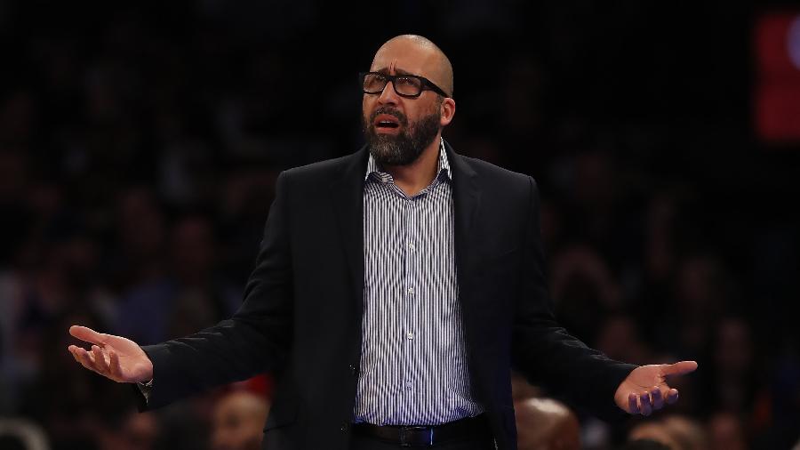 O treinador David Fizdale comanda o New York Knicks - Elsa/Getty Images/AFP