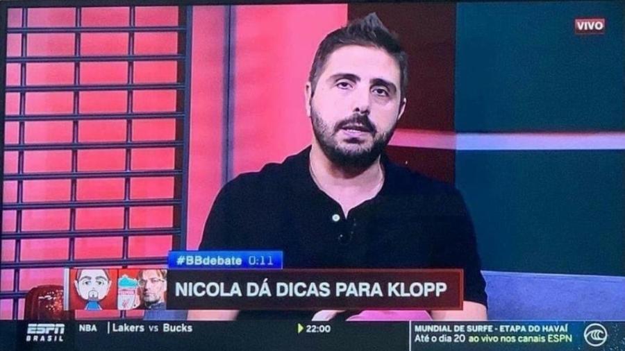 Jorge Nicola, da ESPN, deu dicas para Klopp tentar vencer o Flamengo em dezembro de 2019 - Reprodução/ESPN