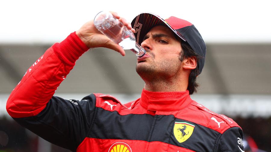 Carlos Sainz, da Ferrari, após treino de classificação para o GP da Grã-Bretanha - Mark Thompson/Getty Images