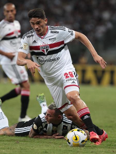 Pablo Maia, volante do São Paulo, em jogo contra o Atlético-MG - Rubens Chiri/Saopaulofc.net