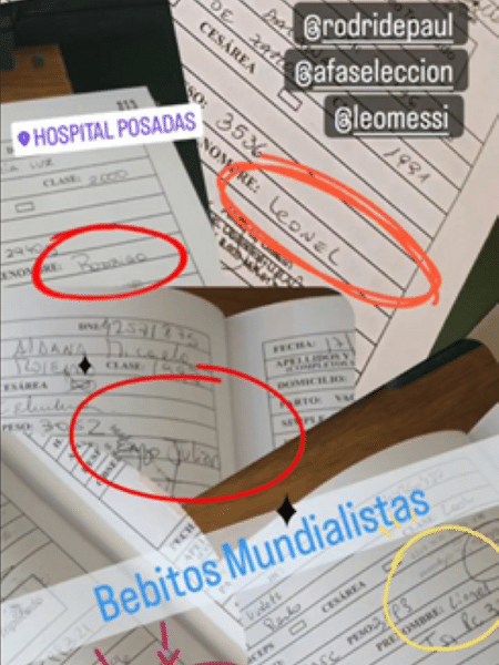 Hospital Posadas compartilhou foto com registro de nomes de recém-nascidos desde domingo - Reprodução/Instagram
