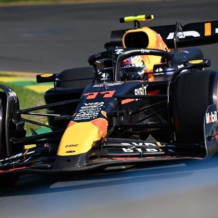 O piloto mexicano, Sergio Perez, da Red Bull, no treino de classificação do GP da Austrália