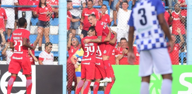 Internacional comemora gol de Brenner contra o São José, pelo Gaúcho  - VINíCIUS COSTA/FUTURA PRESS/ESTADÃO CONTEÚDO