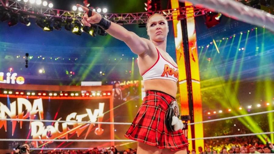 Ronda Rousey, durante Wrestlemania 35 - Divulgação/WWE