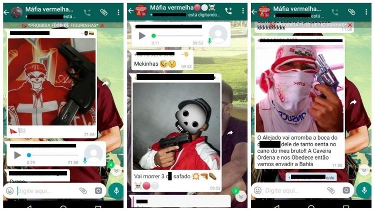 Fotos com armas foram usadas por torcedores do América-RN para fazer ameaças antes do jogo em Riachão - Reprodução - Reprodução