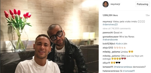 Dani Alves visitou Neymar alguns meses depois de fechar com a Juventus - Instagram/Reprodução