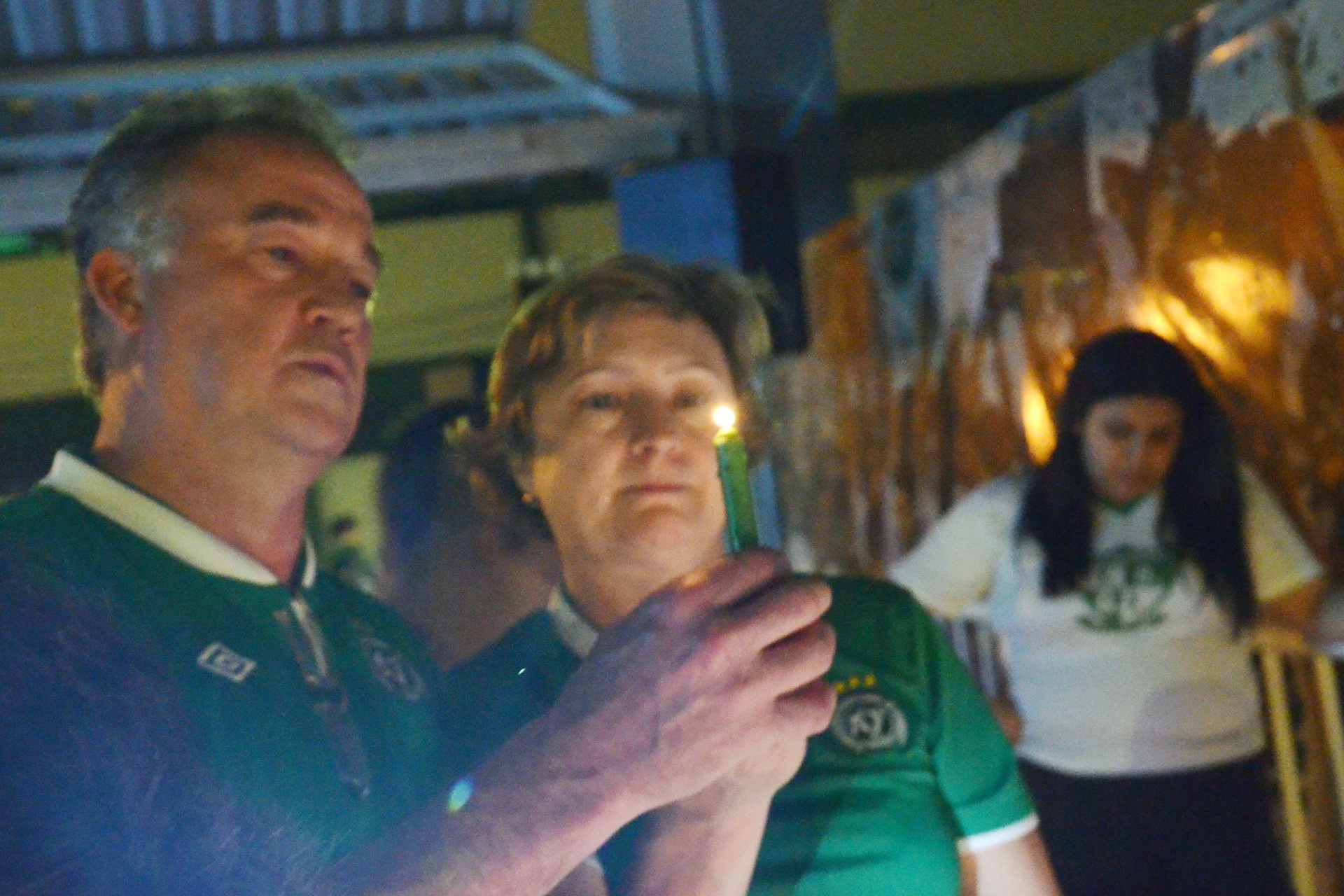 28.nov.2017 - Homenagens na Arena Condá, em Chapecó (SC), às vítimas e aos sobreviventes do acidente aéreo que dizimou a maior parte do time da Chapecoense, entre os dias 28 e 29 de novembro de 2016 - Tarla Wolski/Futura Press/Folhapress