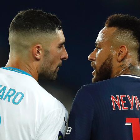 Neymar discute com Álvaro González durante PSG x Olympique de Marselha - Gonzalo Fuentes/Reuters