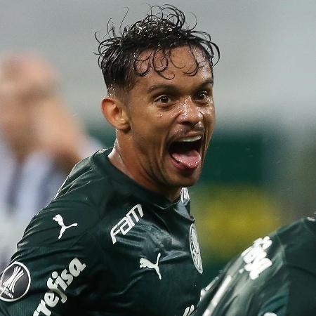 Gustavo Scarpa comemora o gol pelo Palmeiras contra o Libertad (PAR) - Cesar Greco