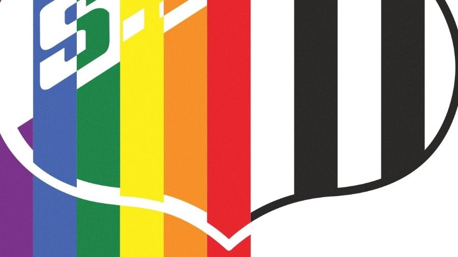 Escudo do Santos ganhou as cores do arco-íris no Dia do Orgulho LGBTQIA+ - Reprodução/Twitter