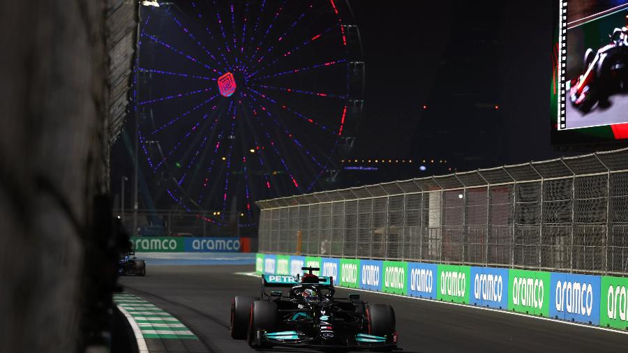 Lewis Hamilton durante a sessão classificatória para o GP da Arábia Saudita - Mercedes
