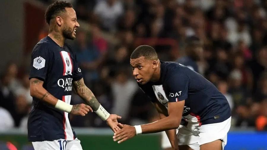 Neymar e Mbappé são dois dos protagonistas do Paris Saint-Germain - Valentine Chapuis/ AFP/Getty Images
