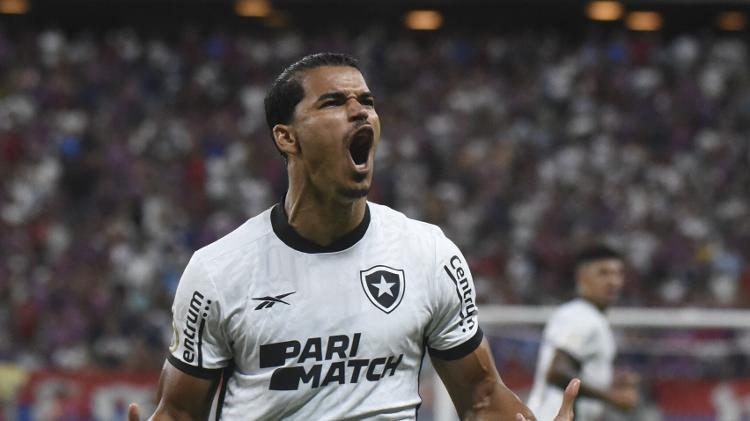 Danilo Barbosa, do Botafogo, comemora após marcar contra o Fortaleza