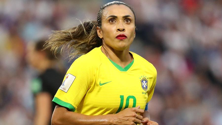 Marta no jogo França x Brasil, pelas oitavas de final da Copa do Mundo feminina - Lucy Nicholson/Reuters