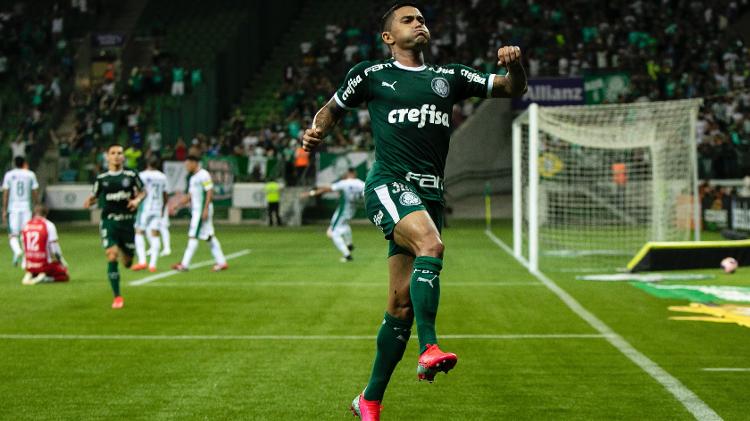 Dudu comemora gol pelo Palmeiras contra o Guarani em seu jogo de número 300 pelo Palmeiras - Daniel Vorley/AGIF - Daniel Vorley/AGIF