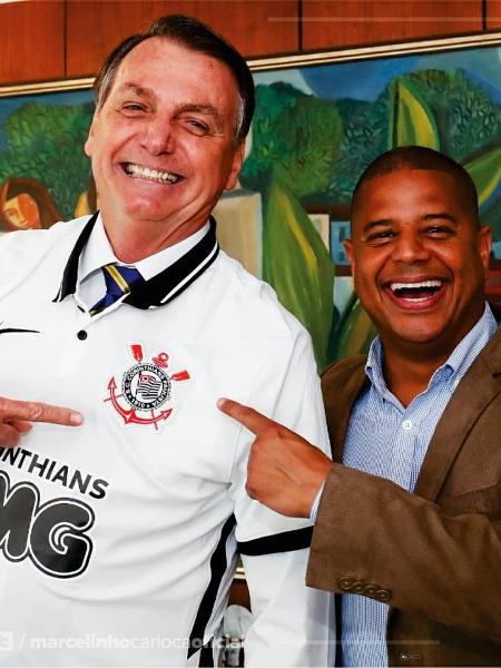 Jair Bolsonaro e Marcelinho Carioca se encontraram em Brasília - reprodução/Instagram/Marcelinho Carioca