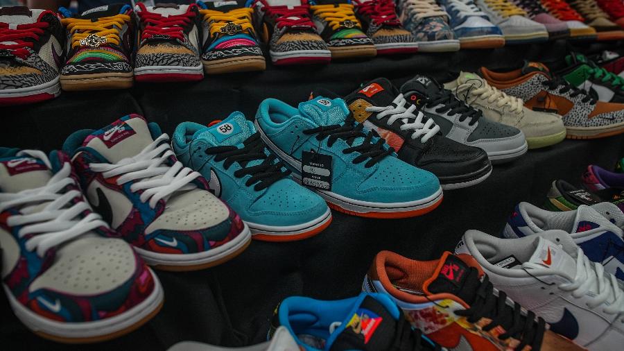 Estande de sneakers raros na feira Sold Out em São Paulo - Marcos de Souza/ Divulgação Sold Out