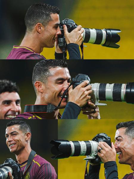 Al Nassr compartilhou fotos de Cristiano Ronaldo atacando de fotógrafo  - Reprodução/Al Nassr