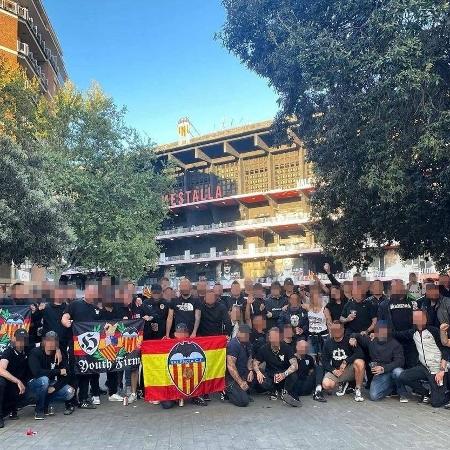 Yomus, grupo de torcedores do Valencia apontado como responsável por racismo a Vini Jr - Reprodução