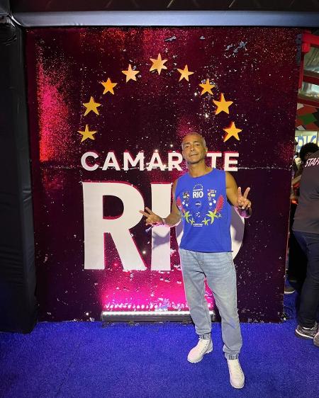 Romário no Camarote Rio, no sambódramo
