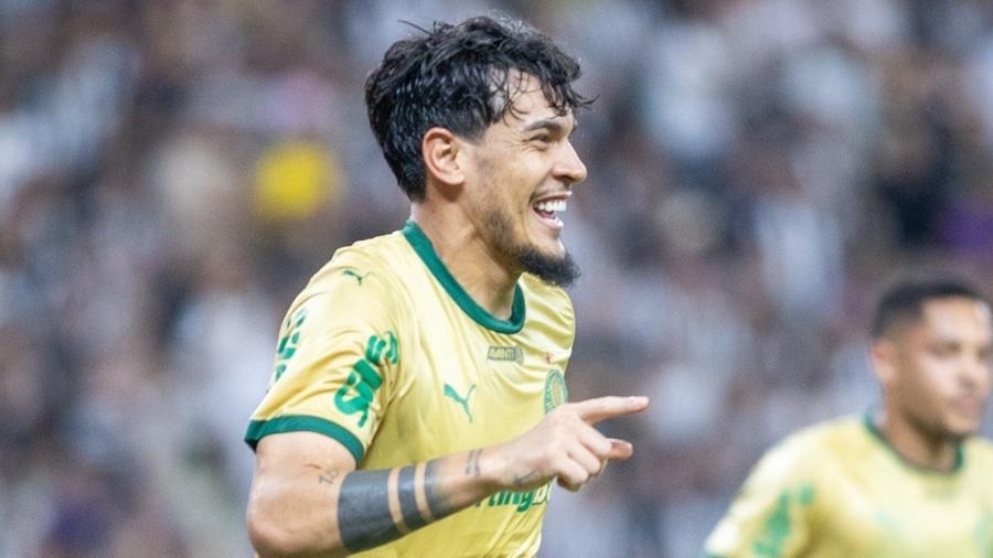 Gustavo Gómez comemora gol marcado pelo Palmeiras contra o Ceará na Copa do Brasil Gustavo Gómez comemora gol marcado pelo Palmeiras contra o Ceará na Copa do Brasil