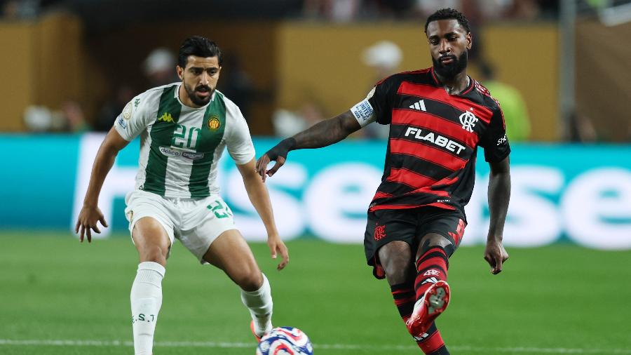 Gerson em ação durante Flamengo x Espérance, jogo do Mundial Gerson em ação durante Flamengo x Espérance, jogo do Mundial