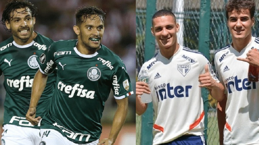 Ricardo Goulart, Gustavo Scarpa, Antony e Igor Gomes - Cesar Greco/Ag. Palmeiras / Érico Leonan/saopaulofc.net