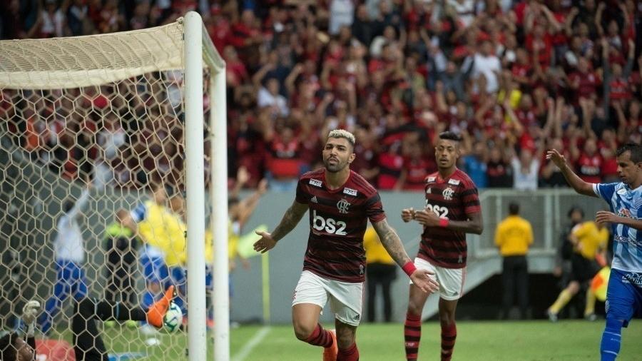 Gabigol comemora gol do Flamengo contra o CSA - Alexandre Vidal/Flamengo