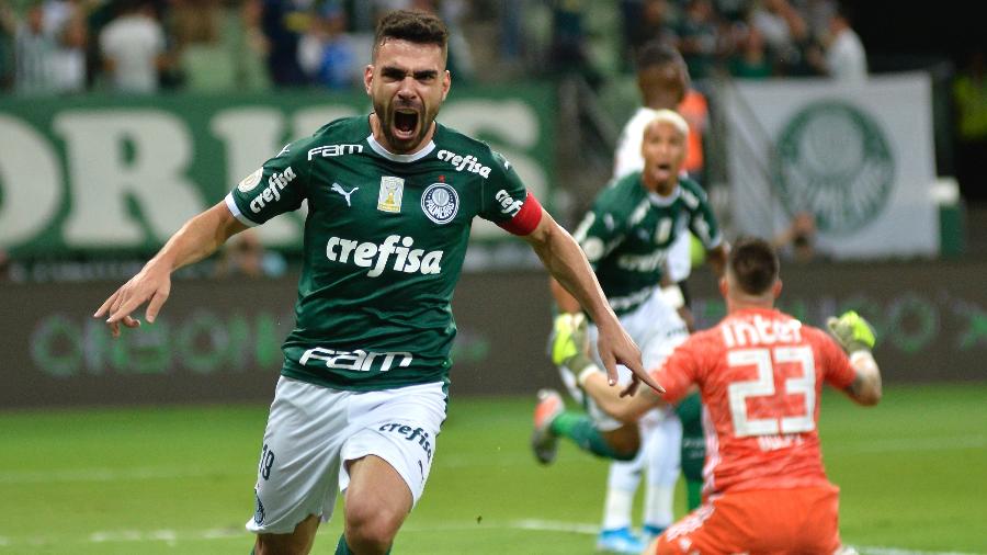 Bruno Henrique comemora gol contra o São Paulo em vitória do Palmeiras pelo Brasileirão 2019 - Bruno Ulivieri/AGIF