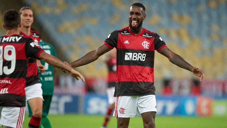 Gerson, do Flamengo, comemora gol contra o Boavista no Campeonato Carioca - Alexandre Vidal/Flamengo