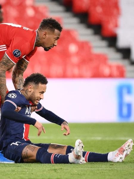 Neymar durante PSG x Bayern de Munique, na Liga dos Campeões - FRANCK FIFE/AFP