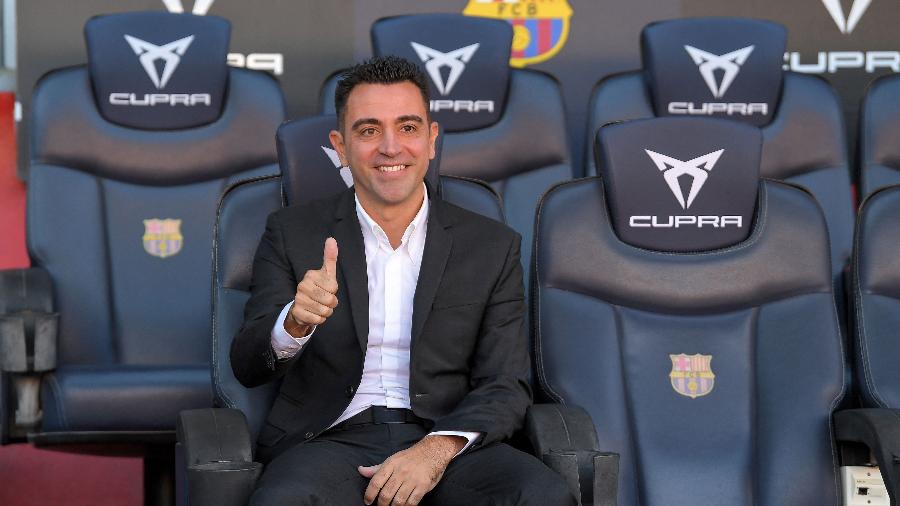 Xavi Hernández foi apresentado como novo técnico do Barcelona - LLUIS GENE / AFP