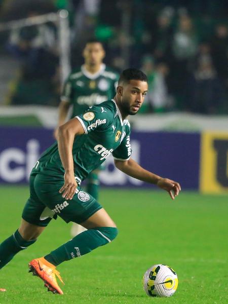 Jorge, do Palmeiras, disputa lance com Jadson, do Juventude, pelo Brasileirão - Luiz Erbes/AGIF