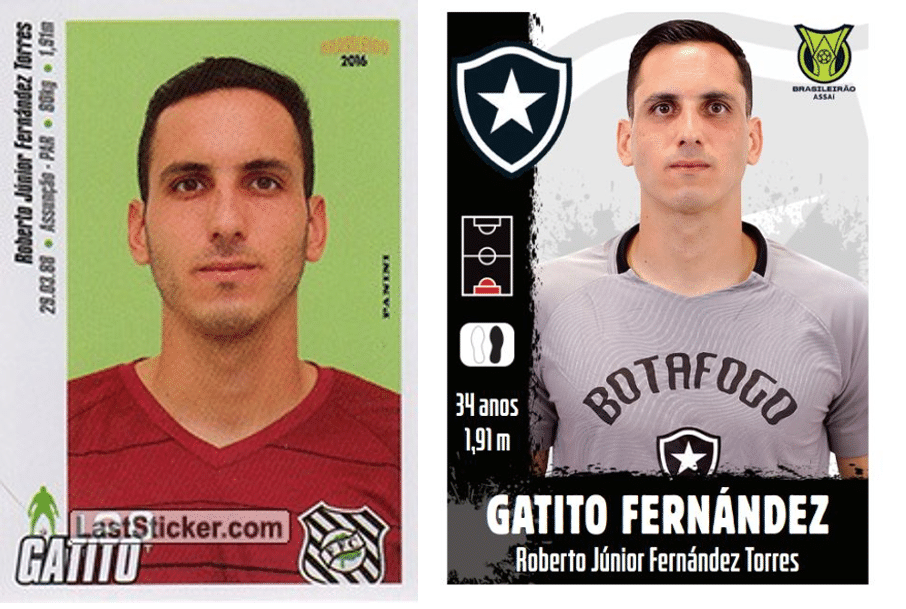 Antes e depois no álbum do Brasileirao - Gatito Fernández - Reprodução