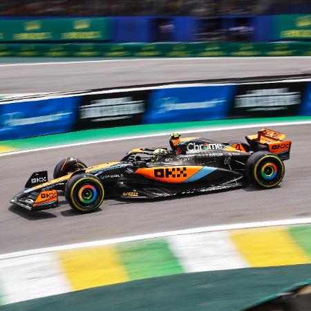 Lando Norris durante a classificação sprint em Interlagos 