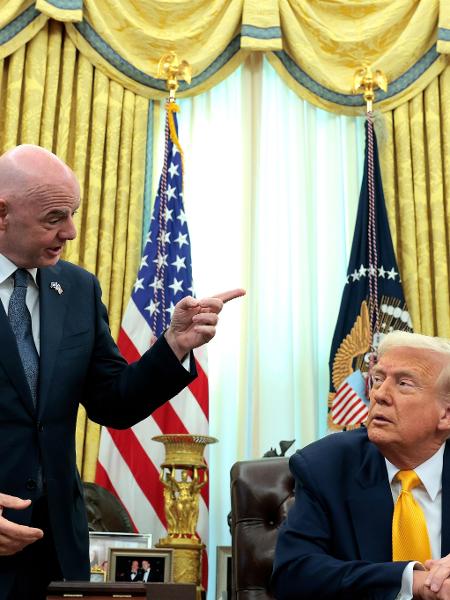 Gianni Infantino, presidente de Fifa, e Donald Trump, presidente dos EUA Gianni Infantino, presidente de Fifa, e Donald Trump, presidente dos EUA