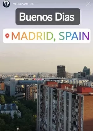 Icardi compartilha foto com Bernabéu ao fundo - Reprodução - Reprodução