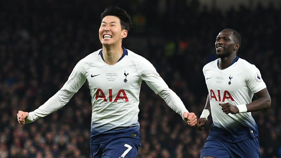 Son comemora gol do Tottenham contra o Crystal Palace - Daniel LEAL-OLIVAS / AFP