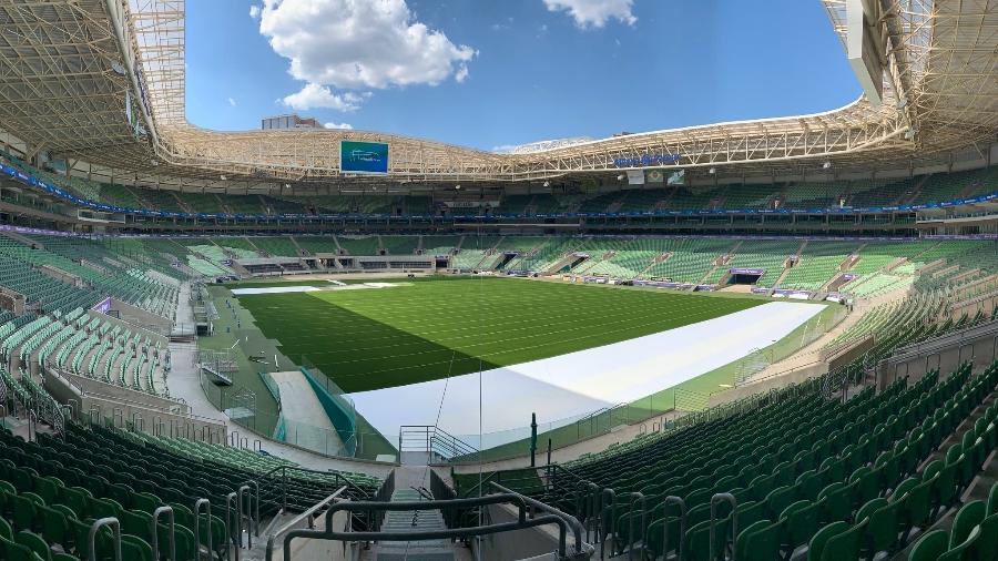Allianz Parque, estádio do Palmeiras, recebe gramado sintético - Divulgação/Allianz Parque