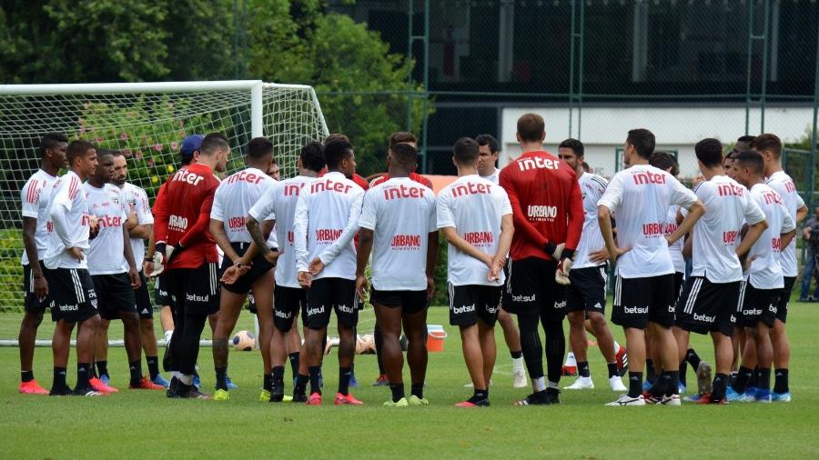 Elenco do São Paulo treina no CT da Barra Funda antes de confronto pelo Paulistão de 2020 - Érico Leonan/saopaulofc.net